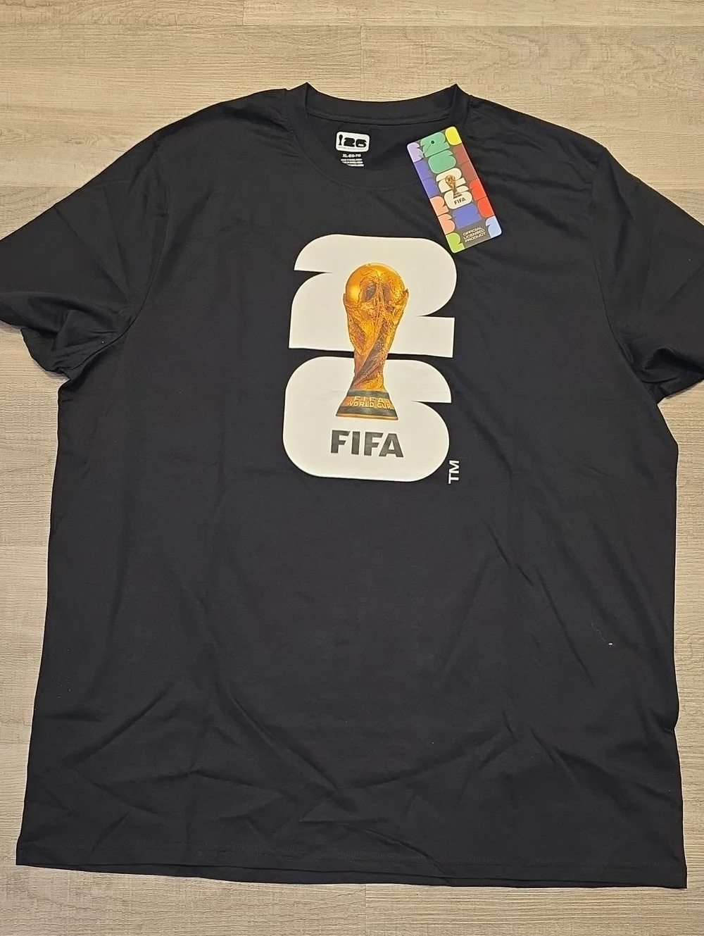 Fifa World Cup SOCCER Black T Shirt New Unisex Mens XL 26 2026 Offical Licensed - Picture 1 of 4